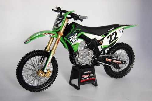Moto A Escala Kawasaki Kx 450f Chad Reed Con Banquillo