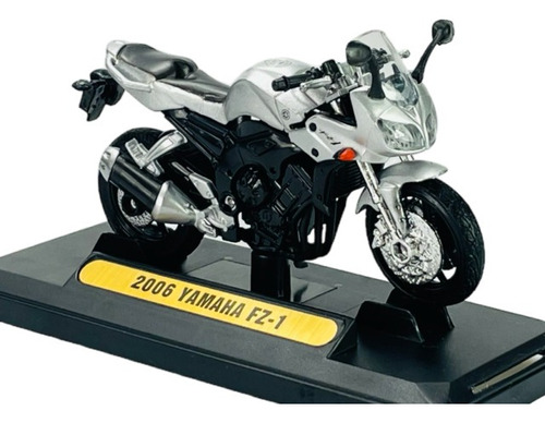 Moto Yamaha FZ1 2006 con base escala 1:18