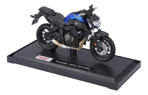 Moto Yamaha MT-07 2018 con soporte escala 1:18