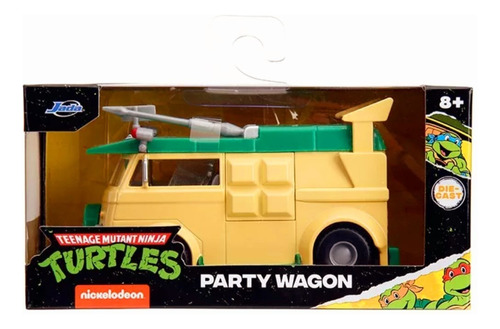 Tortugas Ninja Party Wagon 1:32 Jada Colección Color Crema Con Verde