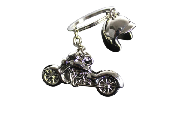 LLAVERO METÁLICO MOTOCICLETA CON CASCO - Imagen 2