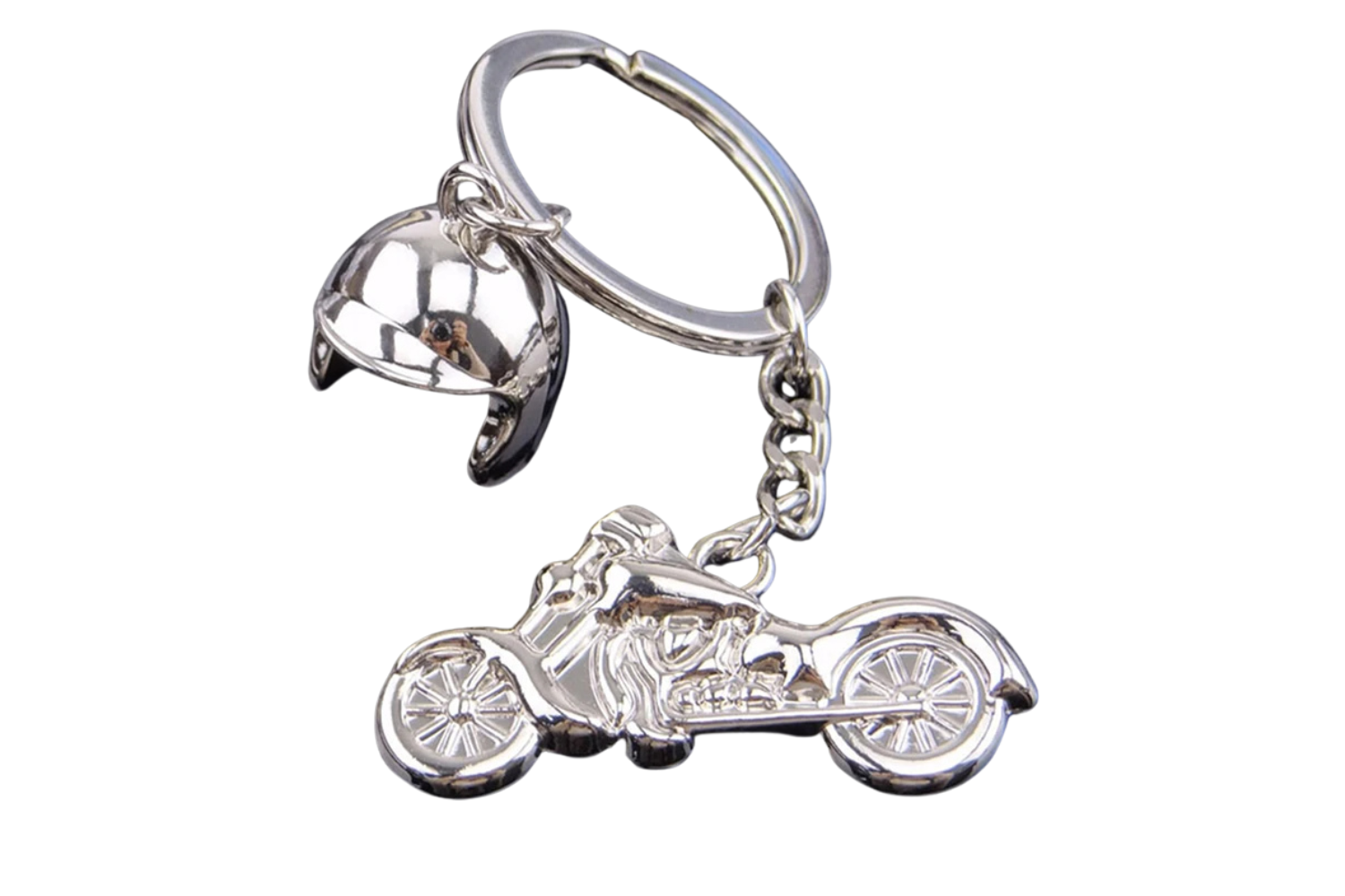 LLAVERO METÁLICO MOTOCICLETA CON CASCO