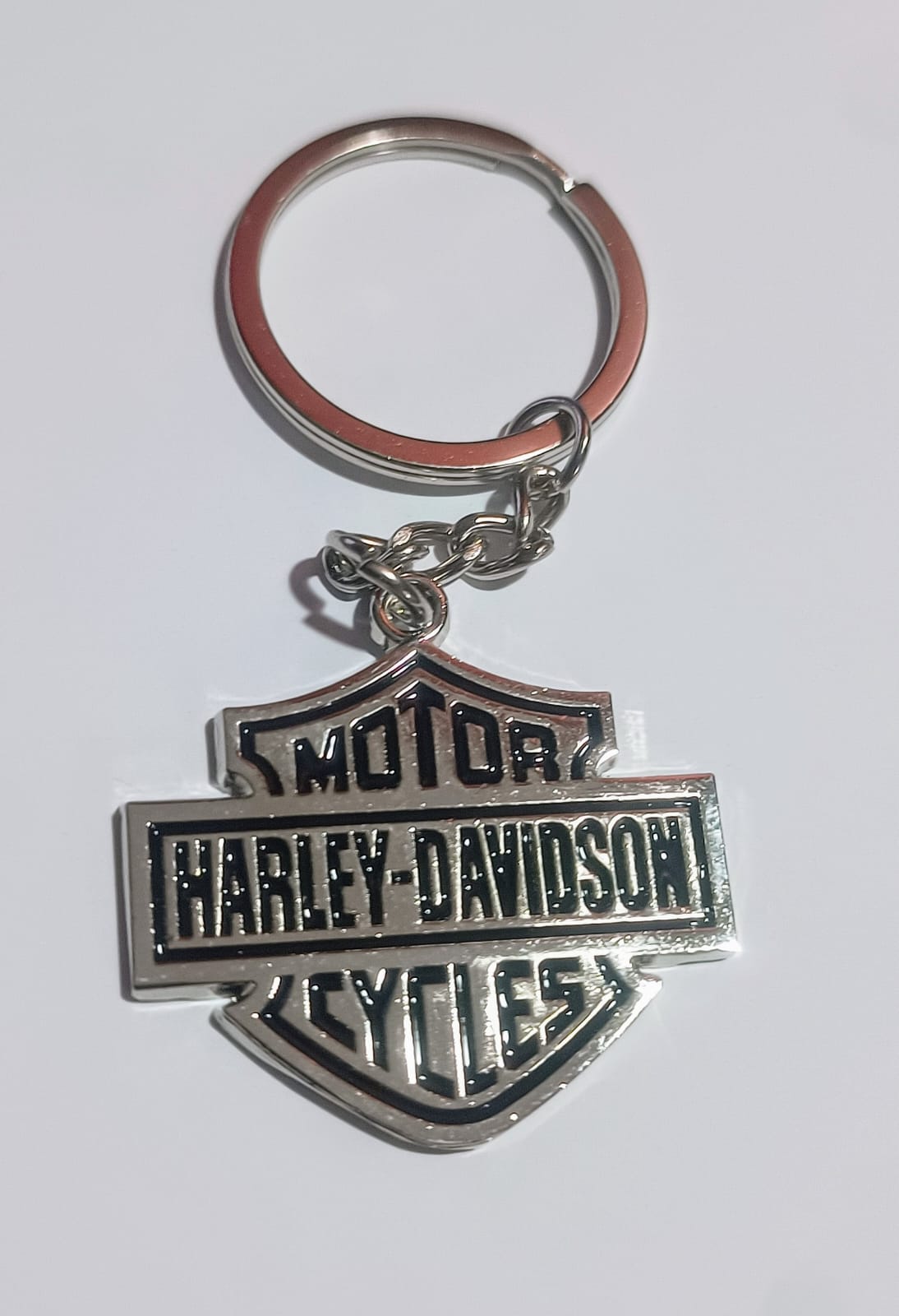LLAVERO METÁLICO ESTILO HARLEY BLANCO