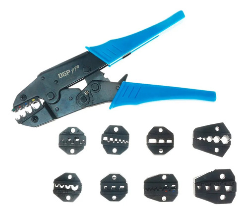 Alicate Crimpador Profesional Con Set De 9 Cabezales